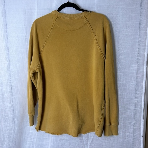 Aerie oversized fray distressed hi -lo grunge sweatshirt ,caramel color,women M - Picture 5 of 15